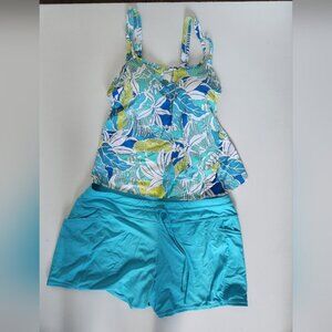 SUNSETS | Sadie Tankini Top Swimshorts Set Blue Sz 18